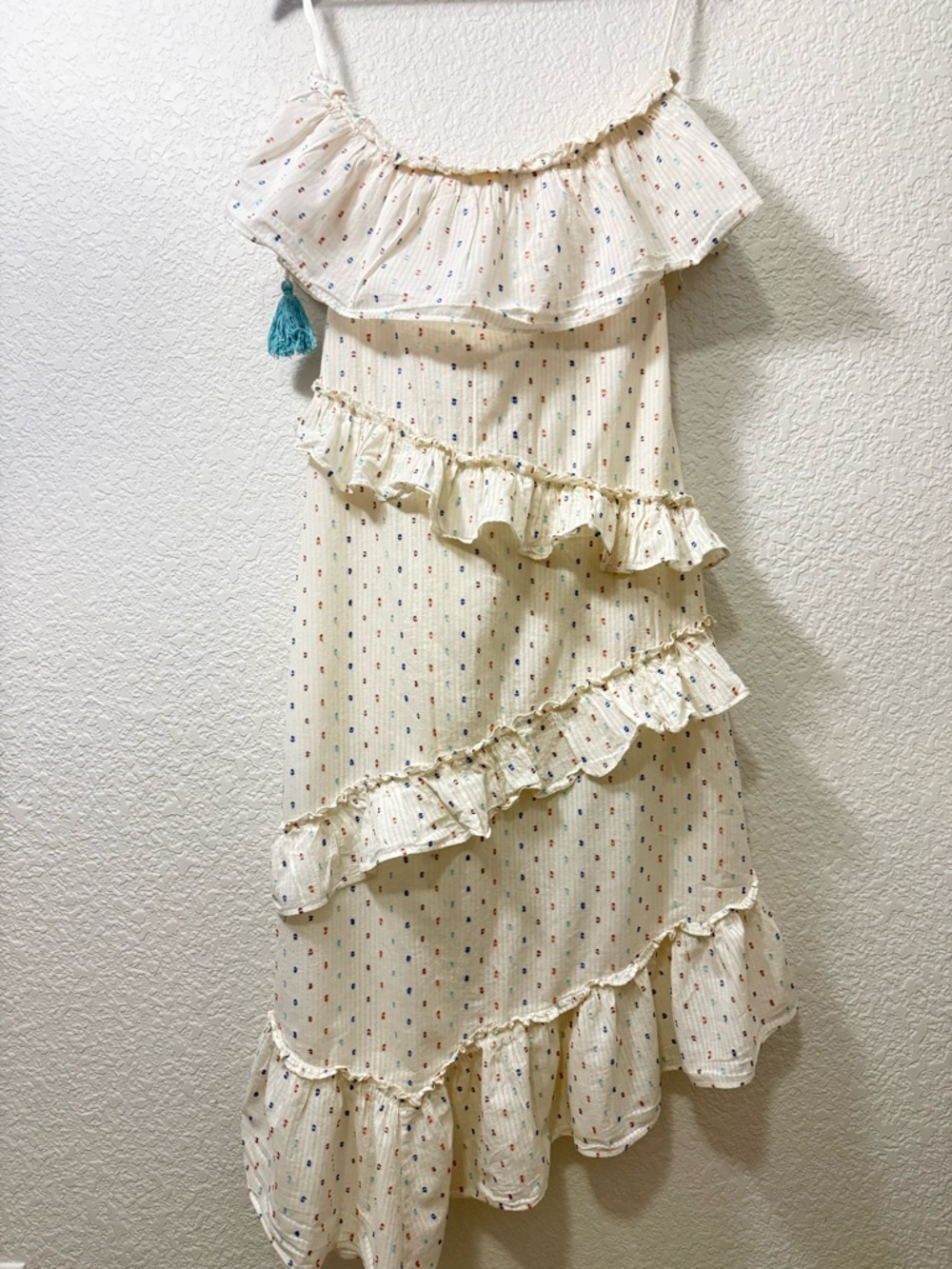 Red Carter Asmae Boho Ruffle Midi Dress From Anthropologie | Medium - Picture 2 of 16